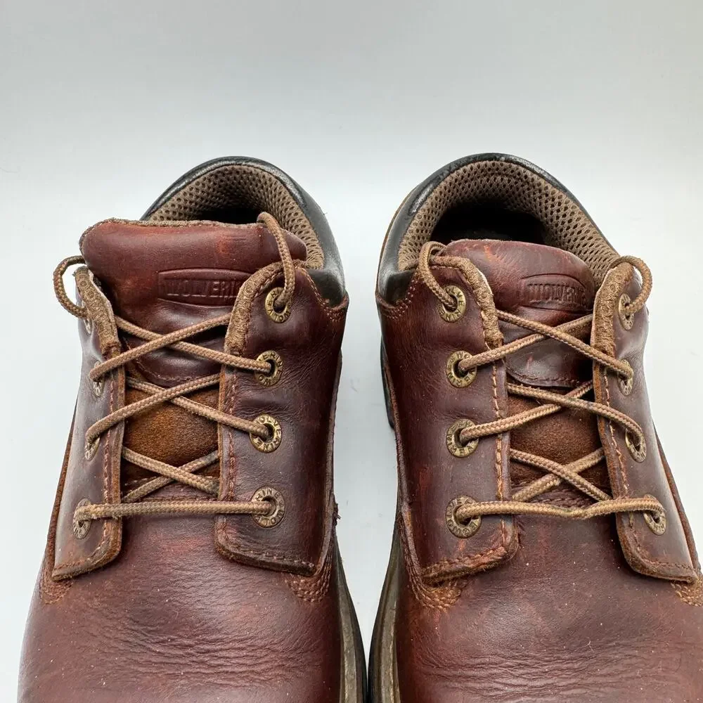 Wolverine Leather Oxford Work Shoes Brown W04818 Men's 9.5 EW Soft Toe